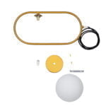 GloboStar® HAMBURG 00590 Μοντέρνο Κρεμαστό Φωτιστικό Μπάλα Μονόφωτο 1 x G9 Χρυσό Μέταλλο με Λευκό Γυαλί - Μ20 x Π15 x Υ40cm - Image 12