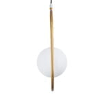GloboStar® HAMBURG 00590 Μοντέρνο Κρεμαστό Φωτιστικό Μπάλα Μονόφωτο 1 x G9 Χρυσό Μέταλλο με Λευκό Γυαλί - Μ20 x Π15 x Υ40cm - Image 6
