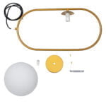 GloboStar® HAMBURG 00592 Μοντέρνο Κρεμαστό Φωτιστικό Μπάλα Μονόφωτο 1 x E14 IP20 Χρυσό Μέταλλο με Λευκό Γυαλί - Μ25 x Π20 x Υ50cm - Image 13
