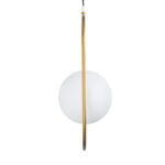 GloboStar® HAMBURG 00592 Μοντέρνο Κρεμαστό Φωτιστικό Μπάλα Μονόφωτο 1 x E14 IP20 Χρυσό Μέταλλο με Λευκό Γυαλί - Μ25 x Π20 x Υ50cm - Image 6