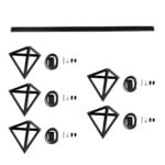 GloboStar® TRIANGLE 00608 Μοντέρνο Κρεμαστό Φωτιστικό Ράγα Πολύφωτο 5 x E27 IP20 Μαύρο Μέταλλο - Μ170 x Π22 x Y130cm - Image 11