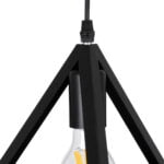 GloboStar® TRIANGLE 00608 Μοντέρνο Κρεμαστό Φωτιστικό Ράγα Πολύφωτο 5 x E27 IP20 Μαύρο Μέταλλο - Μ170 x Π22 x Y130cm - Image 6