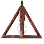 GloboStar® TRIANGLE 00613 Μοντέρνο Κρεμαστό Φωτιστικό Ράγα Δίφωτο 2 x E27 IP20 Χάλκινο Μέταλλο - Μ60 x Π22 x Y130cm - Image 8