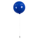 GloboStar® BALLOON 00654 Παιδικό Φωτιστικό Οροφής Μπάλα Μονόφωτο 1 x E27 IP20 Μπλε Πλαστικό με Ασημί Μέταλλο - Μ30 x Π30 x Υ33cm - Image 4