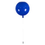 GloboStar® BALLOON 00654 Παιδικό Φωτιστικό Οροφής Μπάλα Μονόφωτο 1 x E27 IP20 Μπλε Πλαστικό με Ασημί Μέταλλο - Μ30 x Π30 x Υ33cm - Image 6