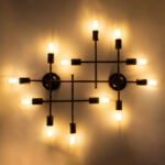 GloboStar® PIPING 00669-1 Vintage Φωτιστικό Οροφής Πλέγμα Πολύφωτο 12 x E27 IP20 Μπρούτζινο Μέταλλο - Μ78.5 x Π9.5 x Υ64cm - Image 3