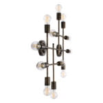 GloboStar® PIPING 00669-1 Vintage Φωτιστικό Οροφής Πλέγμα Πολύφωτο 12 x E27 IP20 Μπρούτζινο Μέταλλο - Μ78.5 x Π9.5 x Υ64cm - Image 5