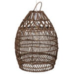 GloboStar® TAHITI 00711 Boho Κρεμαστό Φωτιστικό Πλέγμα Μονόφωτο 1 x E27 IP20 Καφέ Ξύλο - Μ38 x Π38 x Υ50cm - Image 6