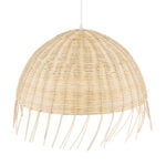 GloboStar® JAKARTA 00712 Boho Κρεμαστό Φωτιστικό Καμπάνα Μονόφωτο 1 x E27 IP20 Μπέζ Ξύλο - Μ50 x Π50 x Υ36cm - Image 7