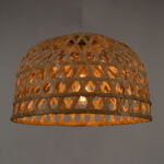 GloboStar® MANGEA 00716 Boho Κρεμαστό Φωτιστικό Πλέγμα Μονόφωτο 1 x E27 IP20 Μπέζ Ξύλο - Μ50 x Π50 x Υ34cm - Image 3