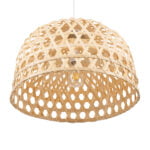 GloboStar® MANGEA 00716 Boho Κρεμαστό Φωτιστικό Πλέγμα Μονόφωτο 1 x E27 IP20 Μπέζ Ξύλο - Μ50 x Π50 x Υ34cm - Image 6