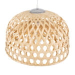GloboStar® MANGEA 00716 Boho Κρεμαστό Φωτιστικό Πλέγμα Μονόφωτο 1 x E27 IP20 Μπέζ Ξύλο - Μ50 x Π50 x Υ34cm - Image 7