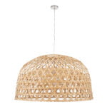 GloboStar® MANGEA 00717 Boho Κρεμαστό Φωτιστικό Πλέγμα Μονόφωτο 1 x E27 IP20 Μπεζ Ξύλο - Μ100 x Π100 x Υ59cm - Image 4