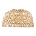 GloboStar® MANGEA 00717 Boho Κρεμαστό Φωτιστικό Πλέγμα Μονόφωτο 1 x E27 IP20 Μπεζ Ξύλο - Μ100 x Π100 x Υ59cm - Image 5