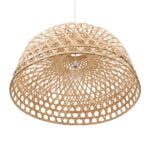 GloboStar® MANGEA 00717 Boho Κρεμαστό Φωτιστικό Πλέγμα Μονόφωτο 1 x E27 IP20 Μπεζ Ξύλο - Μ100 x Π100 x Υ59cm - Image 6