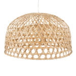 GloboStar® MANGEA 00717 Boho Κρεμαστό Φωτιστικό Πλέγμα Μονόφωτο 1 x E27 IP20 Μπεζ Ξύλο - Μ100 x Π100 x Υ59cm - Image 7