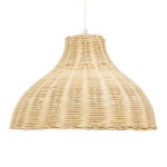 GloboStar® MAYOTTE 00724 Boho Κρεμαστό Φωτιστικό Καμπάνα Μονόφωτο 1 x E27 IP20 Μπεζ Ξύλο - Μ40 x Π40 x Υ28cm - Image 5