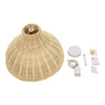 GloboStar® MAYOTTE 00724 Boho Κρεμαστό Φωτιστικό Καμπάνα Μονόφωτο 1 x E27 IP20 Μπεζ Ξύλο - Μ40 x Π40 x Υ28cm - Image 9