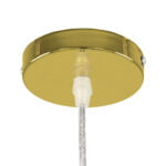 GloboStar® CRISTIN 00757 Μοντέρνο Κρεμαστό Φωτιστικό Ανάρτηση Μονόφωτο 1 x G4 Χρυσό Γυαλί - Μ18 x Π18 x Υ13cm - Image 7
