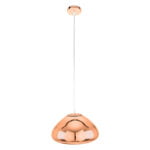 GloboStar® CRISTIN 00761 Μοντέρνο Κρεμαστό Φωτιστικό Ανάρτηση Μονόφωτο 1 x E27 IP20 Χάλκινο Γυαλί - Μ30 x Π30 x Υ19cm - Image 3