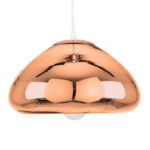 GloboStar® CRISTIN 00761 Μοντέρνο Κρεμαστό Φωτιστικό Ανάρτηση Μονόφωτο 1 x E27 IP20 Χάλκινο Γυαλί - Μ30 x Π30 x Υ19cm - Image 4