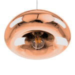 GloboStar® CRISTIN 00761 Μοντέρνο Κρεμαστό Φωτιστικό Ανάρτηση Μονόφωτο 1 x E27 IP20 Χάλκινο Γυαλί - Μ30 x Π30 x Υ19cm - Image 5