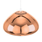 GloboStar® CRISTIN 00761 Μοντέρνο Κρεμαστό Φωτιστικό Ανάρτηση Μονόφωτο 1 x E27 IP20 Χάλκινο Γυαλί - Μ30 x Π30 x Υ19cm - Image 6