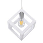 GloboStar® CUBE 00802 Μοντέρνο Κρεμαστό Φωτιστικό Πλέγμα Μονόφωτο 1 x E27 IP20 Λευκό Μέταλλο - Μ25 x Π25 x Υ25cm - Image 5