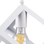 GloboStar® CUBE 00802 Μοντέρνο Κρεμαστό Φωτιστικό Πλέγμα Μονόφωτο 1 x E27 IP20 Λευκό Μέταλλο - Μ25 x Π25 x Υ25cm - Image 6