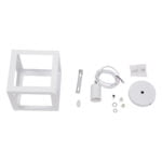 GloboStar® CUBE 00802 Μοντέρνο Κρεμαστό Φωτιστικό Πλέγμα Μονόφωτο 1 x E27 IP20 Λευκό Μέταλλο - Μ25 x Π25 x Υ25cm - Image 8