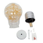 GloboStar® LAMP 00808 Μοντέρνο Κρεμαστό Φωτιστικό Φιγούρα Μονόφωτο 1 x E27 IP20 Ασημί & Χρυσό Μέταλλο με Διάφανο Γυαλί - Μ30 x Π30 x Υ52cm - Image 8