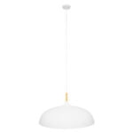 GloboStar® ZOE 00837 Μοντέρνο Κρεμαστό Φωτιστικό Οροφής Μονόφωτο 1 x E27 Λευκό Μεταλλικό Καμπάνα Φ60 x Υ35cm - Image 2