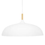 GloboStar® ZOE 00837 Μοντέρνο Κρεμαστό Φωτιστικό Οροφής Μονόφωτο 1 x E27 Λευκό Μεταλλικό Καμπάνα Φ60 x Υ35cm - Image 3