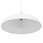 GloboStar® ZOE 00837 Μοντέρνο Κρεμαστό Φωτιστικό Οροφής Μονόφωτο 1 x E27 Λευκό Μεταλλικό Καμπάνα Φ60 x Υ35cm - Image 4