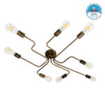 GloboStar® LIBERTA 00841 Μοντέρνο Φωτιστικό Οροφής Πλέγμα Πολύφωτο 8 x E27 IP20 Μπρούτζινο Μέταλλο - Μ102 x Π72 x Υ10.5cm