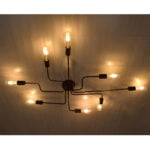 GloboStar® LIBERTA 00841 Μοντέρνο Φωτιστικό Οροφής Πλέγμα Πολύφωτο 8 x E27 IP20 Μπρούτζινο Μέταλλο - Μ102 x Π72 x Υ10.5cm - Image 3