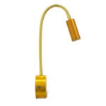 GloboStar® READING 00860 Μοντέρνο Μεταλλικό Φωτιστικό Τοίχου Απλίκα Reading Light CREE LED 3W 300lm 35° AC 85-265V Μονόφωτο Χρυσό με Ρυθμιζόμενο Σώμα Σπιράλ & Διακόπτη On / Off Θερμό Λευκό 2700K Μ6.5 x Π20 x Υ20cm - Image 4