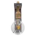 GloboStar® KENSI 00879 Vintage Φωτιστικό Τοίχου Απλίκα Μονόφωτο Γκρι Ξύλινο με Σχοινί Μ7 x Π20 x Υ30cm - Image 5
