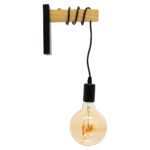 GloboStar® KELA 00880 Μοντέρνο Φωτιστικό Τοίχου Απλίκα Μονόφωτο Μαύρο Ξύλινο Μ6.5 x Π18 x Υ30cm - Image 2