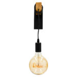 GloboStar® KELA 00880 Μοντέρνο Φωτιστικό Τοίχου Απλίκα Μονόφωτο Μαύρο Ξύλινο Μ6.5 x Π18 x Υ30cm - Image 3