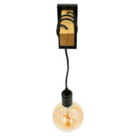 GloboStar® KELA 00880 Μοντέρνο Φωτιστικό Τοίχου Απλίκα Μονόφωτο Μαύρο Ξύλινο Μ6.5 x Π18 x Υ30cm - Image 4