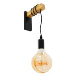 GloboStar® KELA 00880 Μοντέρνο Φωτιστικό Τοίχου Απλίκα Μονόφωτο Μαύρο Ξύλινο Μ6.5 x Π18 x Υ30cm - Image 5