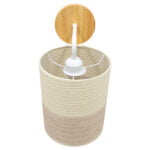 GloboStar® OASIS 00884 Μοντέρνο Φωτιστικό Τοίχου Απλίκα Μονόφωτο Μεταλλικό Μπεζ με Ξύλο Μ24 x Π18 x Υ32cm - Image 4