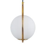 GloboStar® MADRID 00932 Μοντέρνο Κρεμαστό Φωτιστικό Μπάλα Μονόφωτο 1 x E27 IP20 Χρυσό Μέταλλο με Λευκό Γυαλί - Μ30 x Π20 x Υ30cm - Image 7