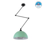 GloboStar® LOTUS GREEN 00936 Μοντέρνο Φωτιστικό Οροφής Μονόφωτο Ανοιχτό Πράσινο Ματ Μεταλλικό Καμπάνα Φ30 x Y21cm