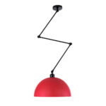 GloboStar® LOTUS 00938 Μοντέρνο Φωτιστικό Οροφής Καμπάνα Μονόφωτο 1 x E27 IP20 Κόκκινο, Μαύρο & Λευκό Μέταλλο - Μ30 x Π30 x Υ21cm - Image 4