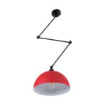 GloboStar® LOTUS 00938 Μοντέρνο Φωτιστικό Οροφής Καμπάνα Μονόφωτο 1 x E27 IP20 Κόκκινο, Μαύρο & Λευκό Μέταλλο - Μ30 x Π30 x Υ21cm - Image 5