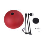GloboStar® LOTUS 00938 Μοντέρνο Φωτιστικό Οροφής Καμπάνα Μονόφωτο 1 x E27 IP20 Κόκκινο, Μαύρο & Λευκό Μέταλλο - Μ30 x Π30 x Υ21cm - Image 9