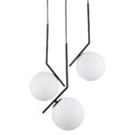 GloboStar® MONROE 00952 Μοντέρνο Κρεμαστό Φωτιστικό Μπάλα Τρίφωτο 3 x E27 IP20 Μαύρο Μέταλλο με Λευκό Γυαλί - Μ60 x Π60 x Υ50cm - Image 4