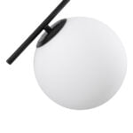 GloboStar® MONROE 00952 Μοντέρνο Κρεμαστό Φωτιστικό Μπάλα Τρίφωτο 3 x E27 IP20 Μαύρο Μέταλλο με Λευκό Γυαλί - Μ60 x Π60 x Υ50cm - Image 5